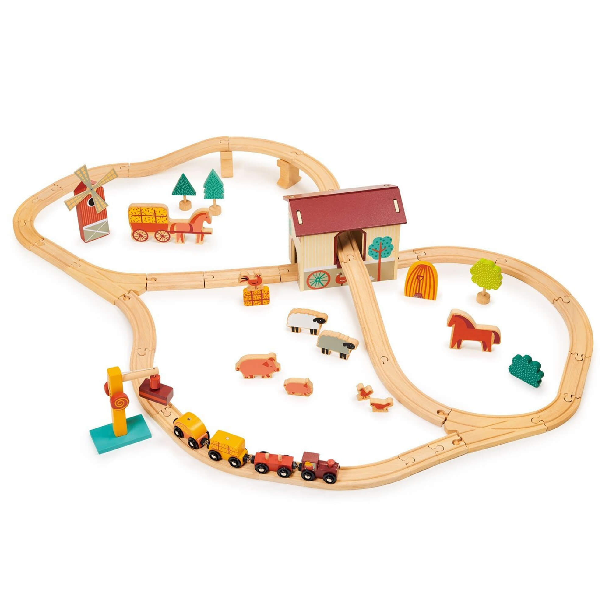 Farmyard Wooden Train Set