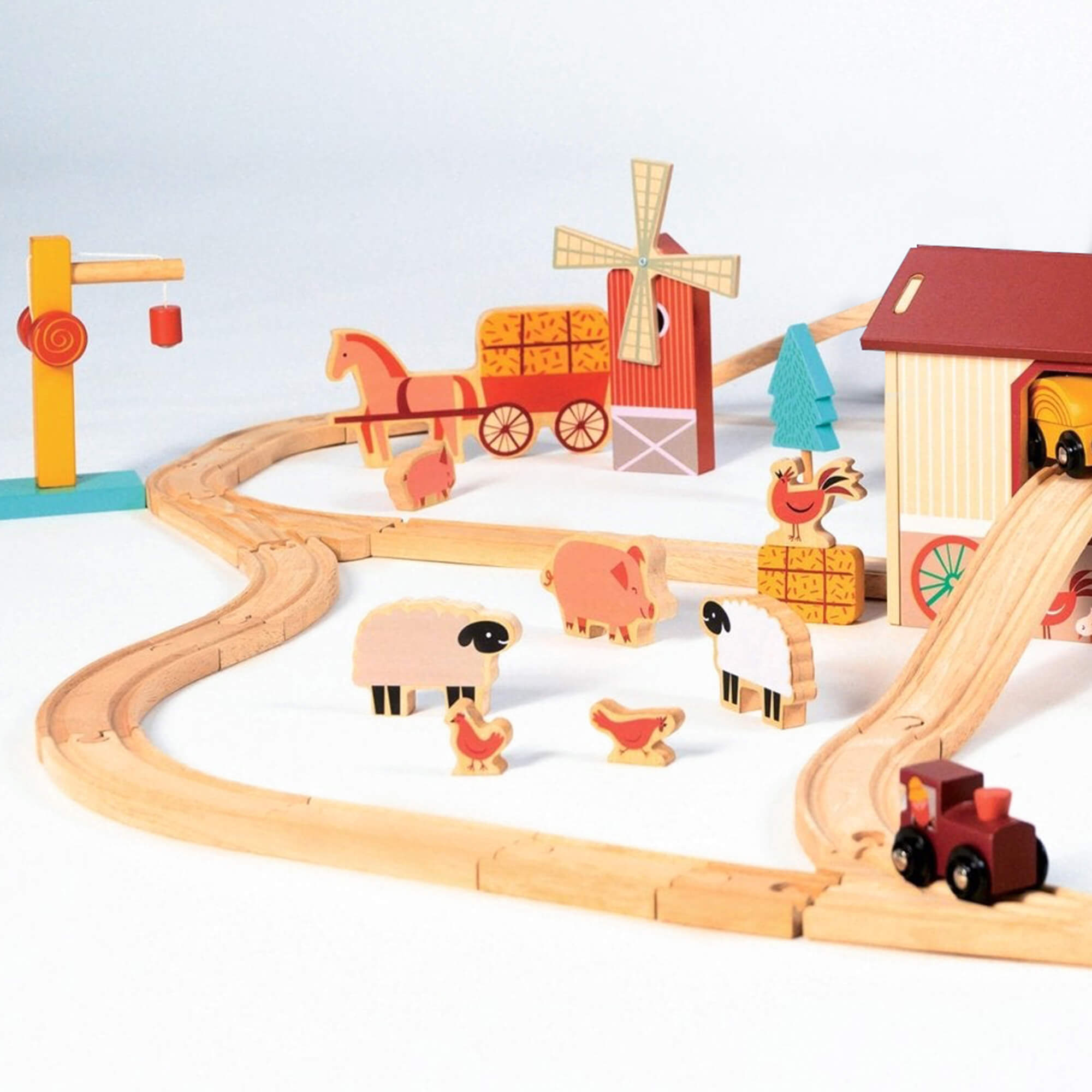 Farmyard Wooden Train Set