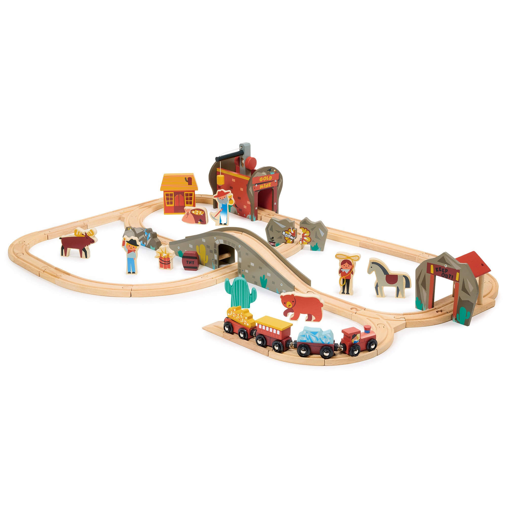 Gold Mine Wooden Train Track Set
