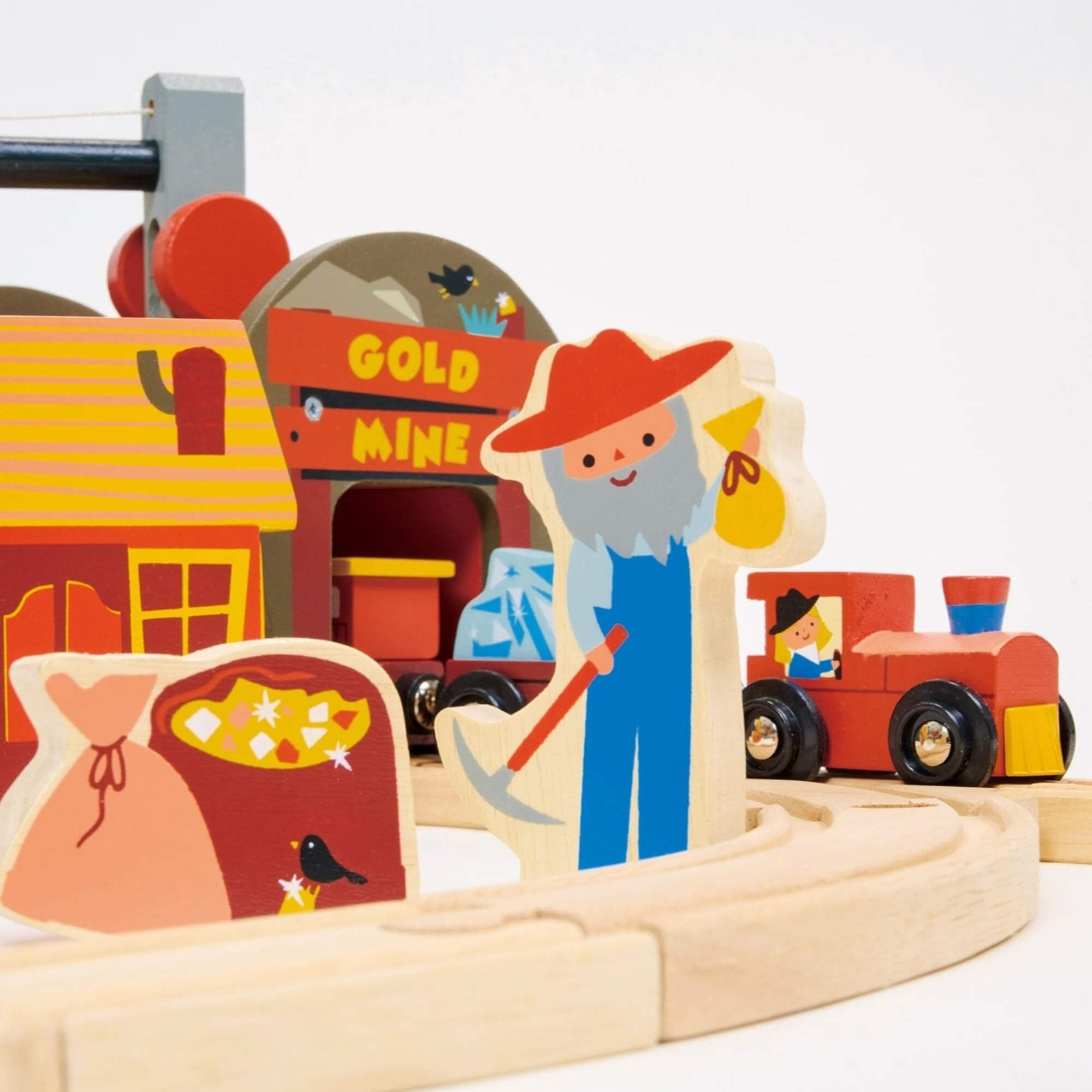 Gold Mine Wooden Train Track Set